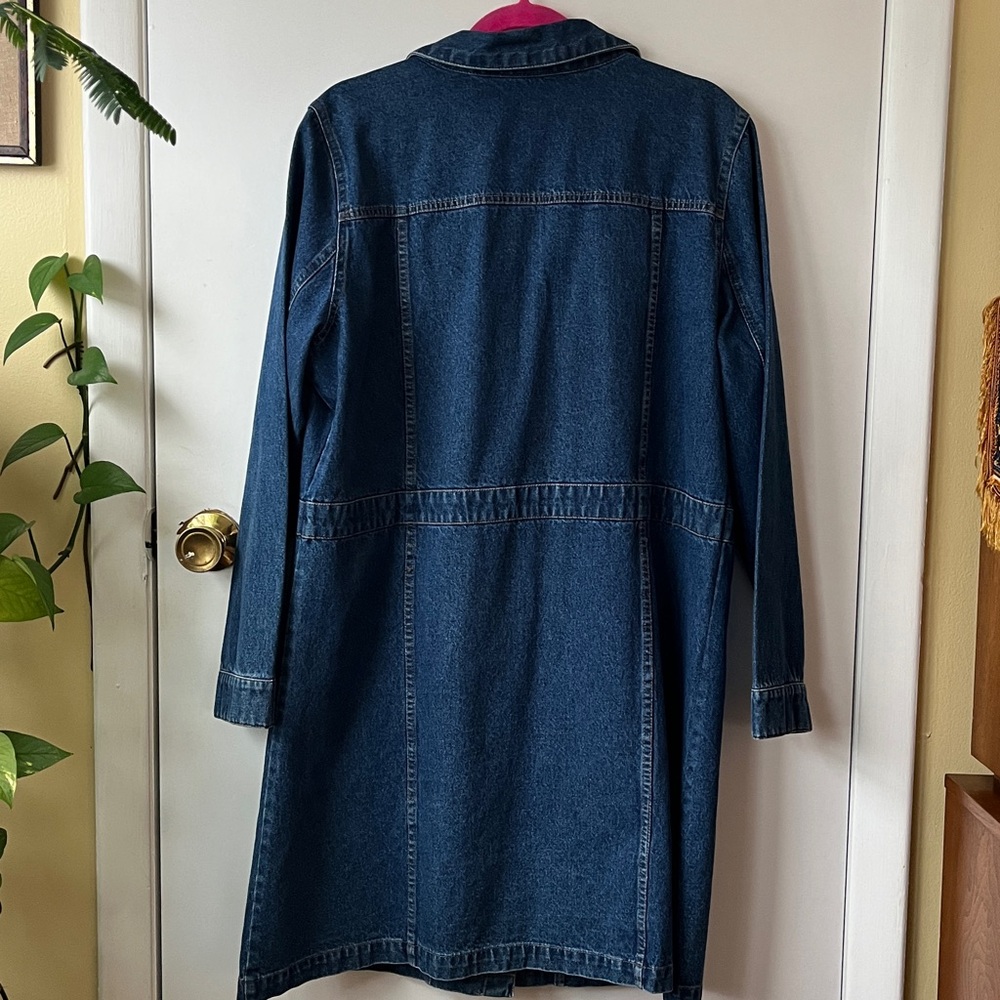 NorthStyle Knee-length Denim Jacket - Classic Blue - Picture 4 of 7